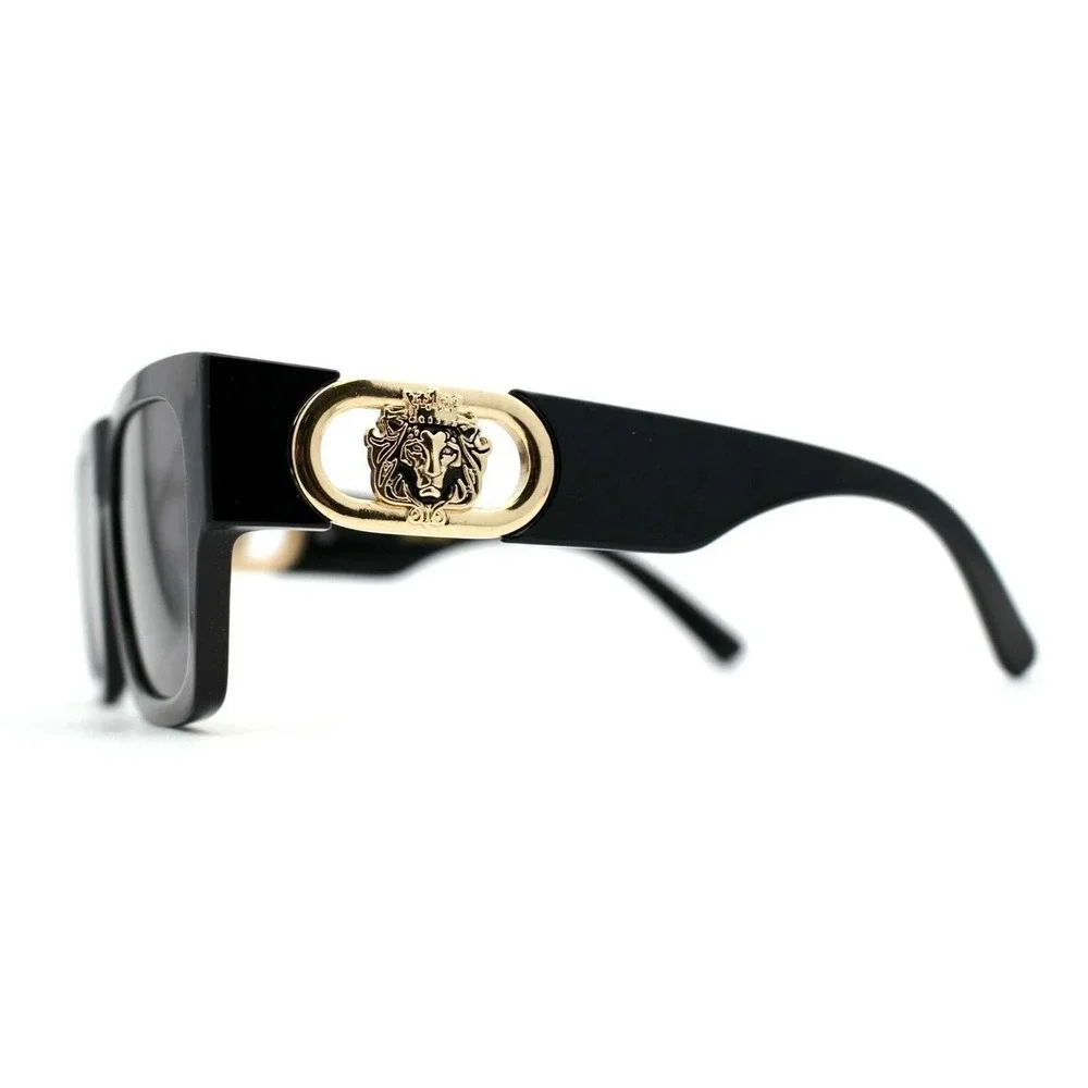 Square Men Sunglasses Gold‎ Accents 100% UV Protection Street Wear Lentes Gafas